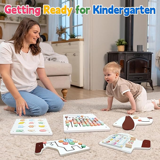 Sensory Board Toys for Kids: Montessori Interactive Educational Panels for Motor Skills - Activity Wall Furniture for Classrooms Daycares Playrooms - Dog Wall Toys for Autism