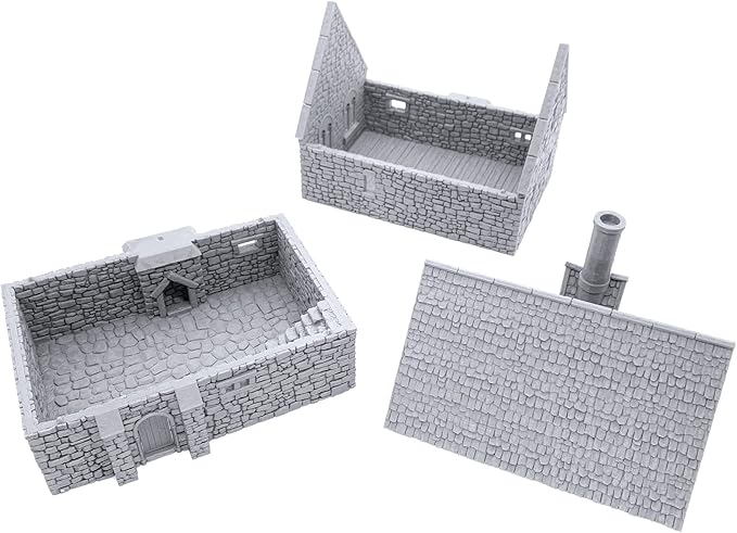 EnderToys Norman Stone Manor by Printable Scenery, 3D Printed Tabletop RPG Scenery and Wargame Terrain 28mm Miniatures