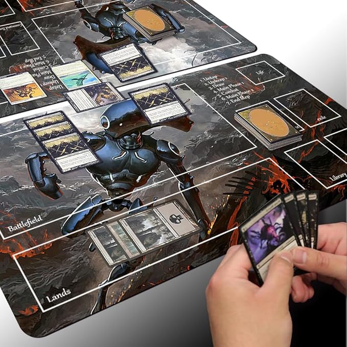 Board Game MTG Playmat Games Size 60X35 cm CCG Compatible for TCG RPG CCG Play mats (Shimmer-Myr-Zone)