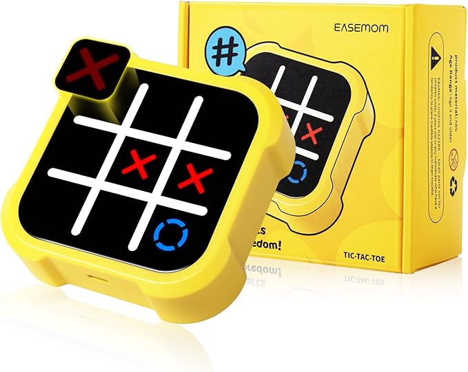 Handheld Electric Puzzle Game Console - Tic Tac Toe Game Educational Road Trip Activities for Kids - Board Games, Juegos para Niños - Birthday for Kids and Adults