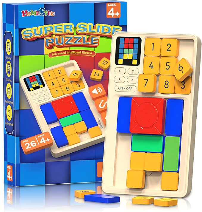 Super Slide Puzzle, Hand Held Travel Games for Kids, Brain Teaser Toys Road Trip Activities for Boys Girls Adults, Birthday Easter Basket Stuffers