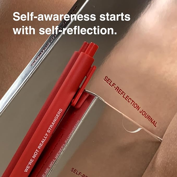 WE'RE NOT REALLY STRANGERS Self-Reflection Edition Card Game – 52 Introspective Cards, Pen, & Journal - for Emotional Growth for Singles, Couples, Adults, & Teens, Ages 15+, 1-2 Players