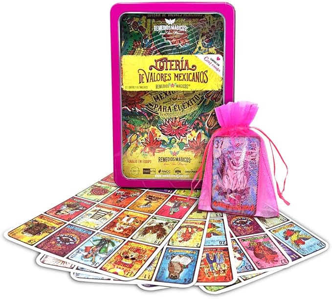 Deluxe Mexican Loteria as seen on Shark Tank México - Mexican Bingo Set - Funniest Way to Learn Values and Spanish (Lotería de Valores Mexicanos de Lujo)