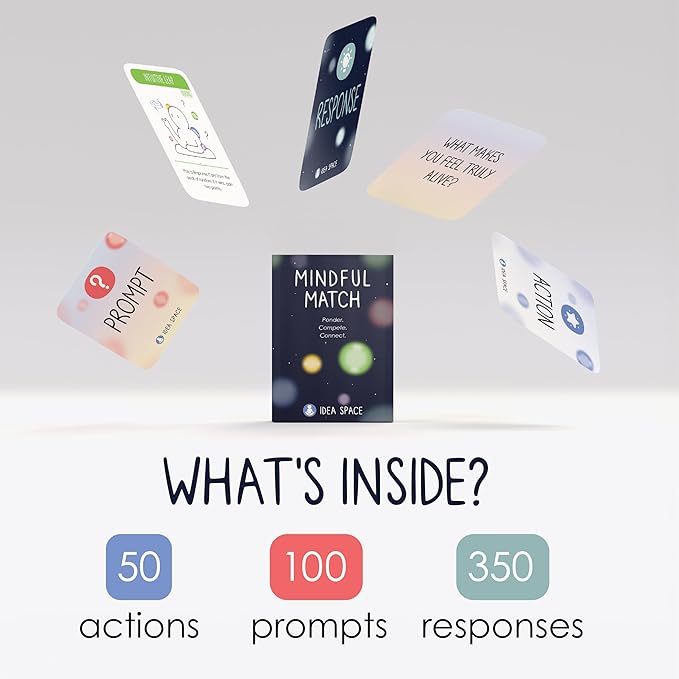 FUN Mindful Match | 500 Card Game for Adults, Teens, & Kids | Fun, Family Party Game | Board Games for Adults | Mindfulness Conversation Cards | Couple Gifts | Ice Breaker for Date Night & Game Night