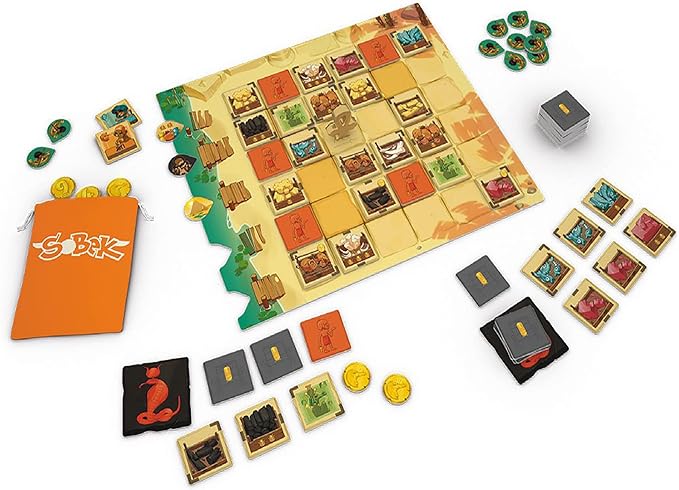 Sobek 2 Players Board Game - Navigate the Bountiful Markets and Outwit Your Opponent! Strategy Game for Kids and Adults, Ages 10+, 2 Players, 20 Minute Playtime, Made by Pandasaurus Games