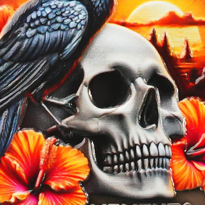 Memento Mori Coin Momento Mori Coin Skull Coin Stoic Gifts Memento Mori Calendar Living Memento Mori Amor Fati Coin (Twilight Raven Skeleton)