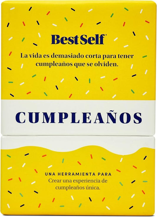 BestSelf Co. Baraja Cumpleaños – 75 Conversation Cards & Activities for Unforgettable Birthday Celebrations | Fun, Meaningful, and Engaging Party Game for Friends, Couples, Family | Spanish Version