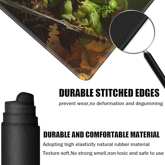 Board Game for TCG Playmat Table Mats Games Size 60X35 cm Mousepad Compatible for MTG RPG CCG Trading Card Game Play mats with 6 Dice (Playmat 145)