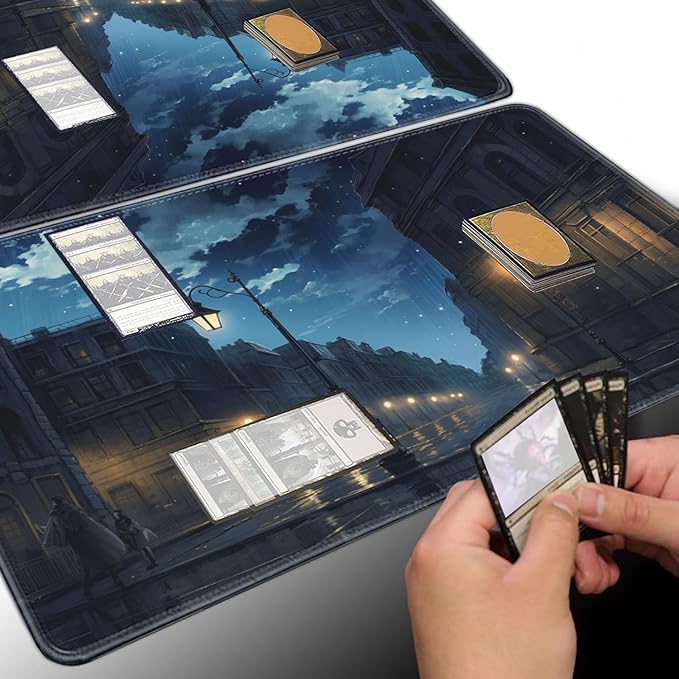 Board Game for TCG Playmat Table Mats Games Size 60X35 cm Mousepad Compatible for MTG RPG CCG Trading Card Game Play mats with 6 Dice (Playmat 129)