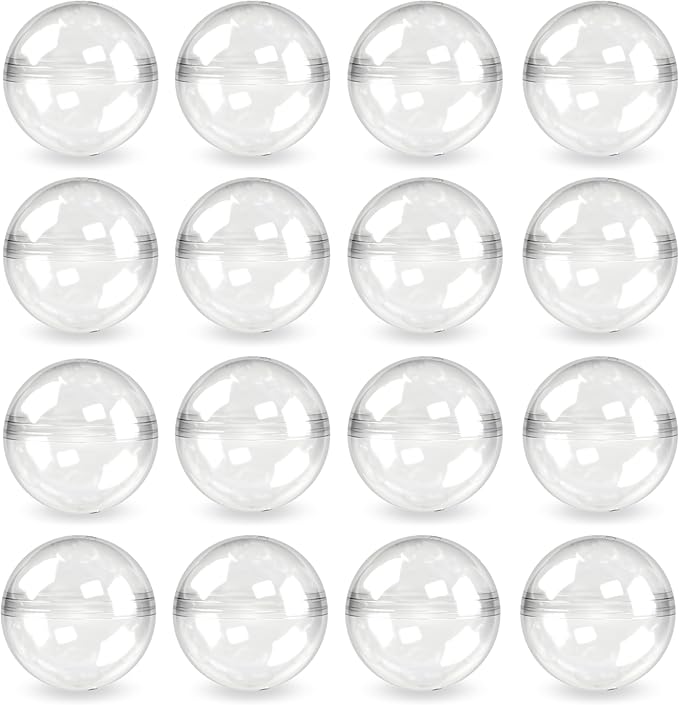 Entervending Vending Machine Empty Round Capsules 1.1” 500 pcs Bulk Capsule for Toy Gumball Machines Small Clear Containers Surprise for Kids Party Favor Prize