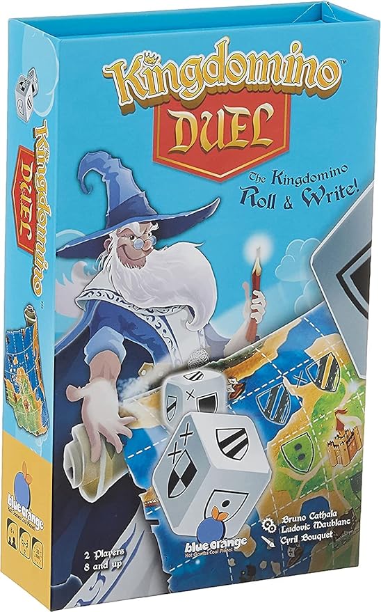 Blue Orange Games Kingdomino Duel, Roll & Write Board Game - Dice Rolling version of the Award Winning Strategy Board Game Kingdomino - 2 players. Recommended for ages 8 & Up