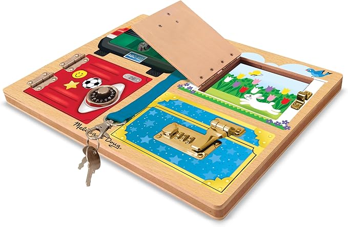 Melissa & Doug Locks and Latches Board Wooden Educational Toy