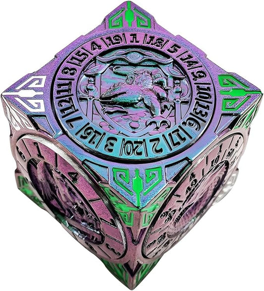 2025 New DND Spinner Dice, 7-in-1 Metal Dice Set with 3D Relief for Dungeons and Dragons Gifts, Polyhedral Roleplaying Game Dice, Fantasy D&D Tabletop RPG Accessories for DM & Player (Gradient)