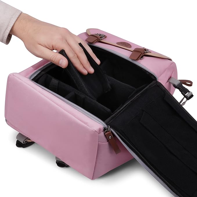 ENHANCE Mid-Size Trading Card Storage Box Backpack for Playing Card Case - Card Binder Space, TCG Deck Box Storage, Playmat Holder - Compatible with Magic the Gathering, YuGiOh, DnD (Pink)