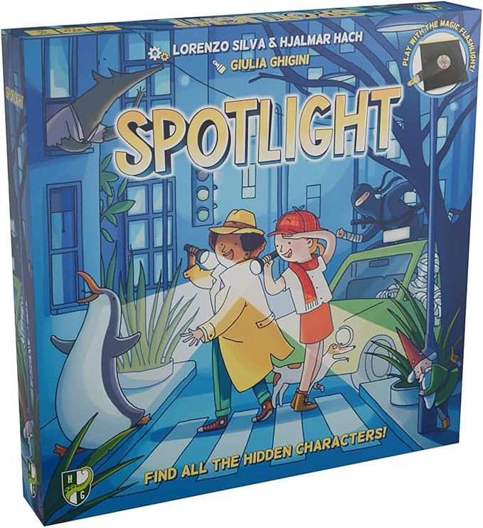 Spotlight - Family Board Game, Find Hidden Pictures with Your Magic Flashlight, Co-Op & Competitive, Ages 6+, 1-5 Players, 15 Min