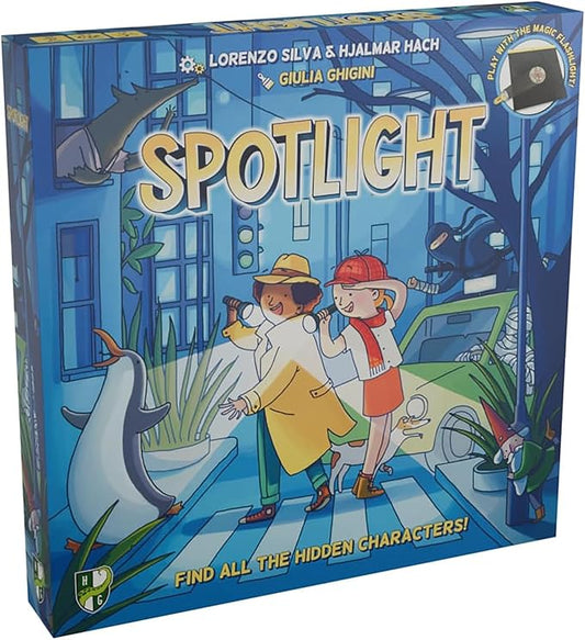 Spotlight - Family Board Game, Find Hidden Pictures with Your Magic Flashlight, Co-Op & Competitive, Ages 6+, 1-5 Players, 15 Min