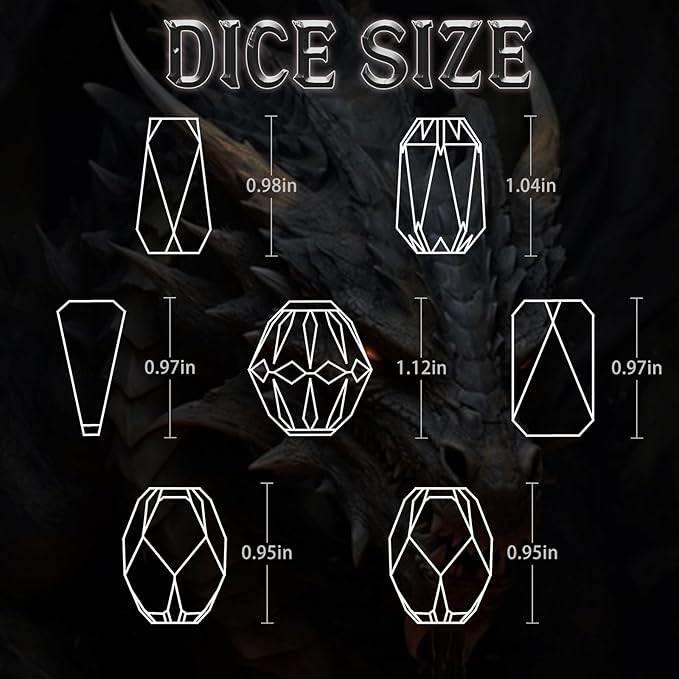 Metal DND Dice Set D and D, Dungeons and Dragons Dice of 7 RPG Dice Set Metal Unique Cool Polyhedral Dice Set with Cardboard Box for Role Playing Games TTRPG Gifts (Black)