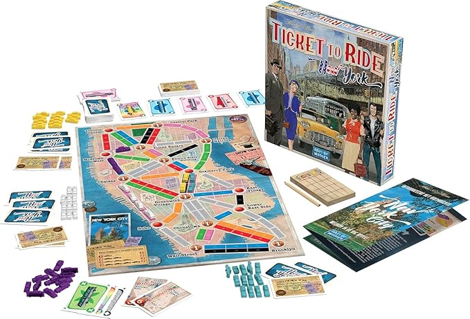 Ticket to Ride New York Board Game - Train Route-Building Strategy Game, Fun Family Game for Kids & Adults, Ages 8+, 2-4 Players, 10-15 Minute Playtime, Made by Days of Wonder