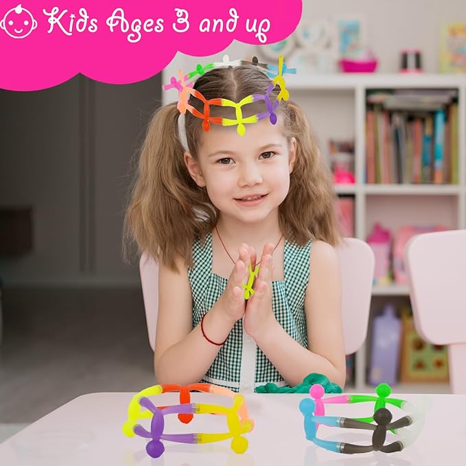 MAGMEN Upgraded Strenght Magnetic Travel Toys, Stretchy Magnetic Fun (Ages 3+) Pack of 10 Opaque