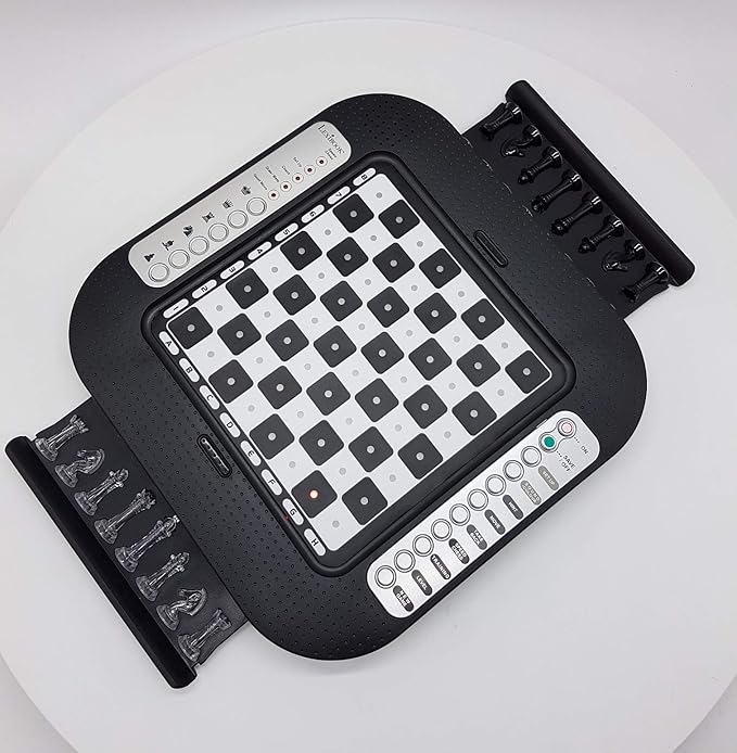 Lexibook Chessman® FX, Electronic Chess Game with Tactile Keyboard and Light and Sound Effects, 32 Pieces, 64 Levels of Difficulty, Family Board Game, Black/Grey, CG1335