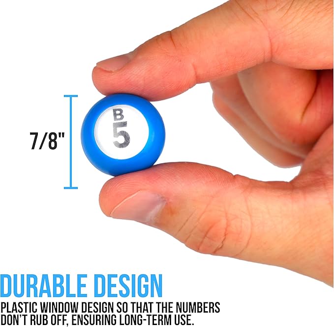 Regal Bingo Professional Bingo Game Set with 11" Wheel Cage, 75 Bingo Balls, Master Board, 18 Bingo Cards & 25 Jumbo Reusable Cards, and Colorful Chips - Bingo Games for Adults Large Group - Red