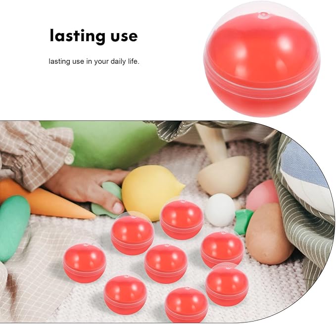 Vaguelly 50pcs Capsule Vending Translucent Round Fillable Bauble Sphere Empty Gumball Containers for Party Favors DIY Craft Supplies