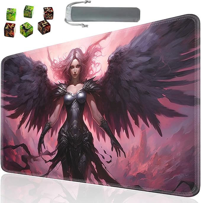 Board Game for TCG Playmat Table Mats Games Size 60X35 cm Mousepad Compatible for MTG RPG CCG Trading Card Game Play mats with 6 Dice (Playmat 121)