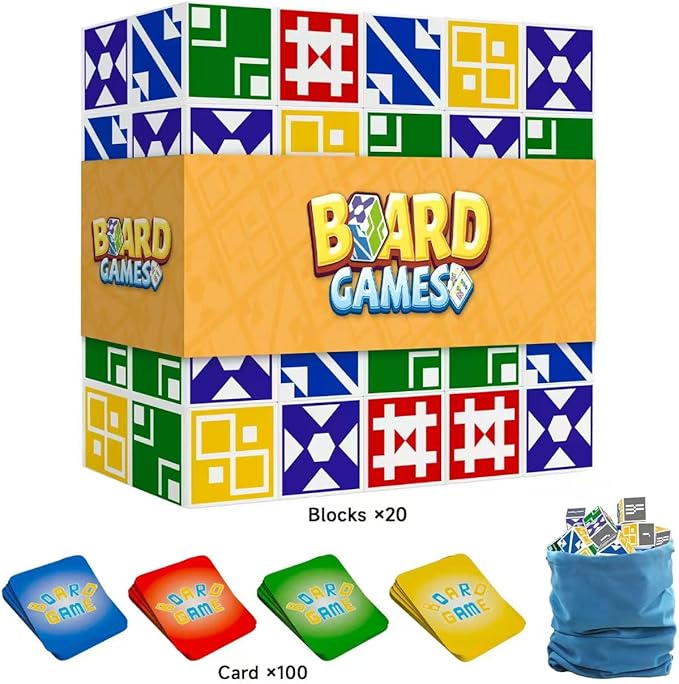Family Board Game for Kids & Adults, Block Puzzle Games for Boys & Girls Ages 4-8 8-12, 2+ Player Card Matching Puzzles for Children 3+ Year Olds