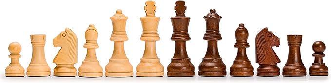 Husaria Staunton Tournament No. 5 Chessmen with 2 Extra Queens and Wooden Box, 3.5-inch Kings