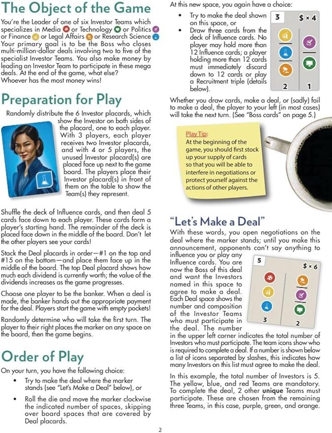 Face 2 Face Eagle-Gryphon Games I'm The Boss Bargaining Board Game