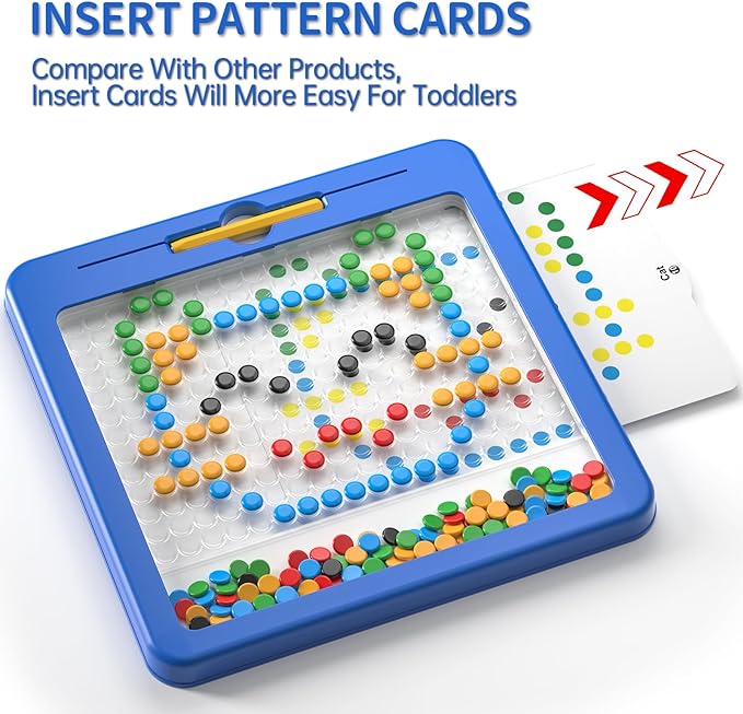 Large Magnetic Dots Board for Toddlers, Magnetic Drawing Board for Kids, Magnetic Dot Art with Magnetic Pen, Montessori Preschool Education Travel Toys for Kids Boys Girls Age 2 3 4 5 6 7 8 Years Old