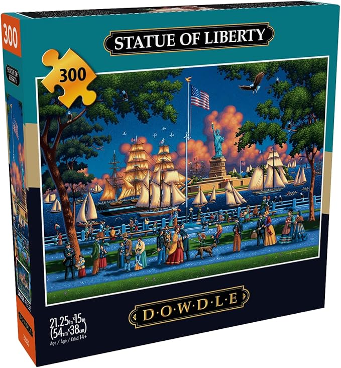 Buffalo Games - Eric Dowdle - Statue of Liberty - 300 Piece Jigsaw Puzzle for Adults - Challenging Puzzle Perfect for Game Nights - Finished Size is 21.25 x 15.00