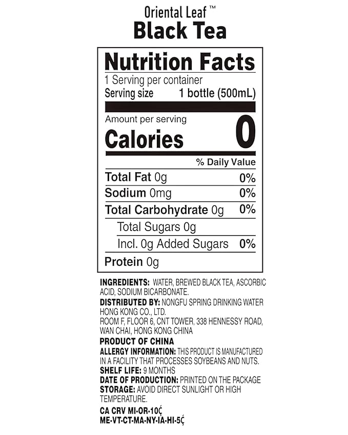 ORIENTAL LEAF Unsweetened Iced Tea – Bottled Black Tea, 16.9 FL oz bottles (Pack of 15), Brewed Tea Drinks, Sugar Free, 0 Calories