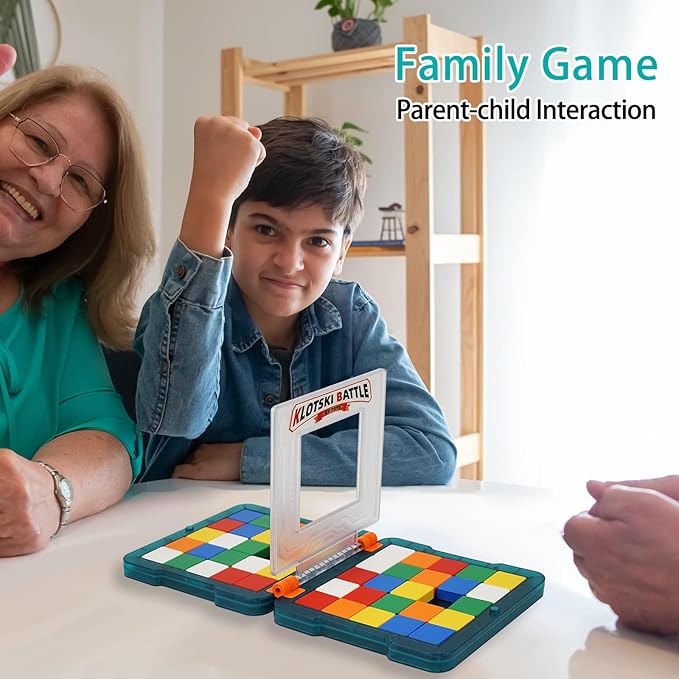 Race Game, Fast-Paced Brain Teaser Travel Board Games for Kids and Adults, Shape Matching Head to Head Super Slide Puzzle Game for Two Player, Magic Block for Family Game Night, Ages 6+