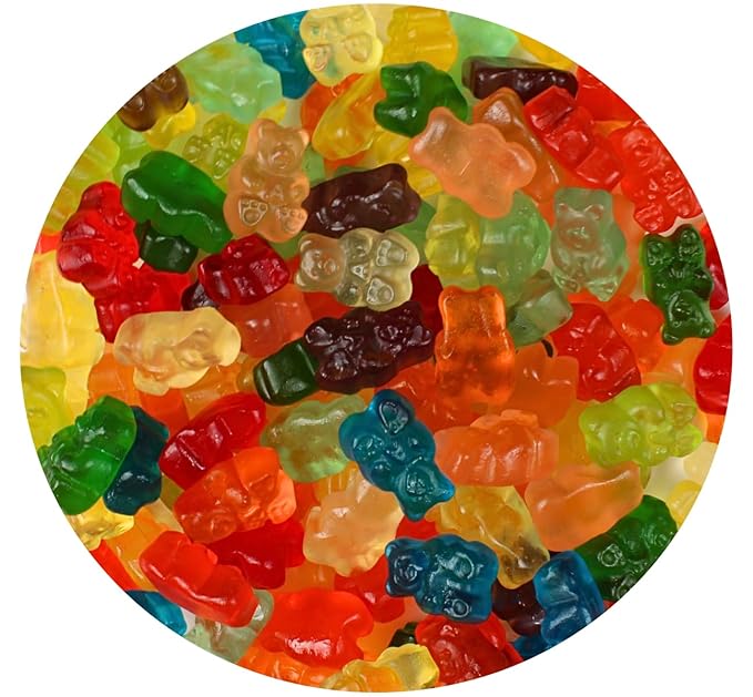 Assorted Flavored Gourmet Gummy Bear Mix - Mega Mix Fruity Gummy Bears Candy - Delicious Soft Textured Assortment, by Queen City Candy Cave (3 Pound)