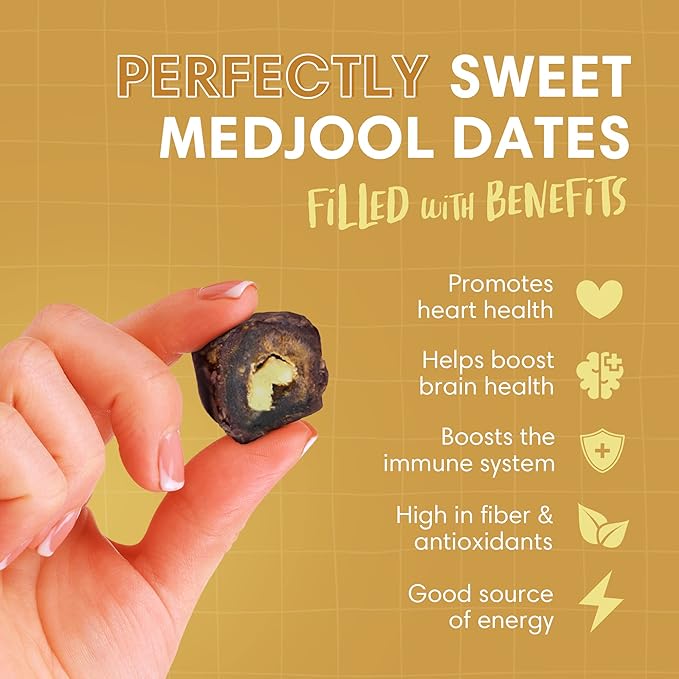 Dorrel Belgian Dark Chocolate Covered Medjool Dates Stuffed with candied orange peel, High-Energy Source, Nutritious and Sweet Snacks, Non-GMO, Kosher, 1 Pack