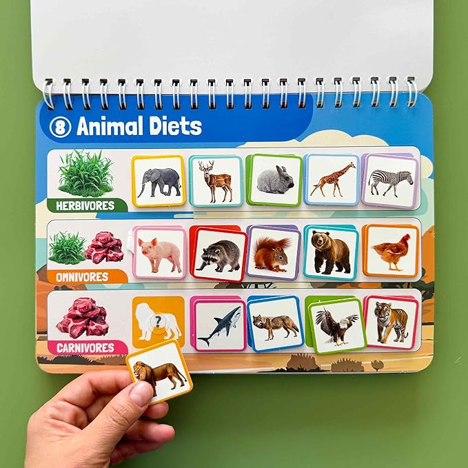 QUOKKA Montessori Busy Book for Ages 4-8 - Pre K Toddler Learning Activities for Homeschooling - My Preschool Busy Book for Toddlers 3-5 - 15 Kids Educational Animal Activities