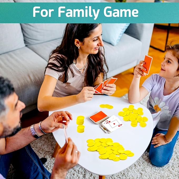 Coopay 1000 Pieces Plastic Poker Chips, Bingo Chips Bulk Learning Counters Disks Poker Card Game, Counting Markers for Math Practice, Game Tokens and Teaching Rewards, 25 mm/ 1 Inch (Yellow)