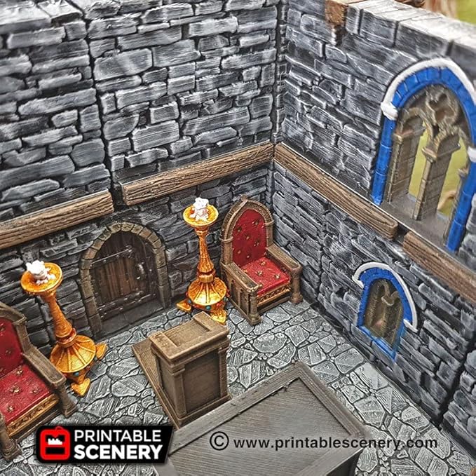 3DEGOS Church Chapel Chattels Furniture Set DND Terrain 28mm for Dungeons and Dragons, D&D, Pathfinder, Warhammer 40k, RPG, Miniatures, Age of Sigmar, Tabletop, D and D, Dungeons and Dragons Gifts