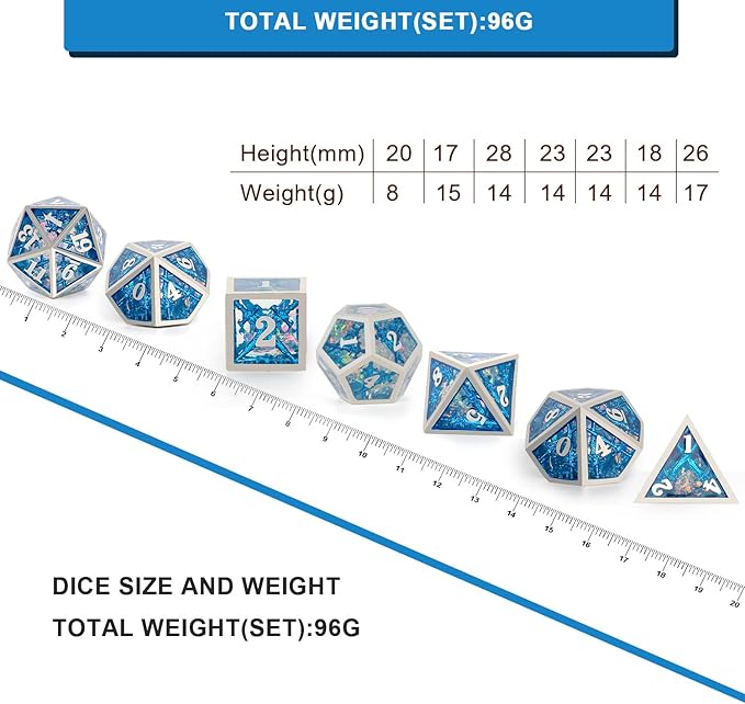 Dragon dice Set (Metallic Blue)