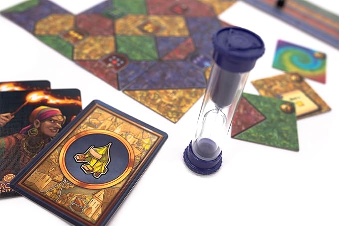Sorcerer City Board Game | -Tile Laying and Deck Building Strategy Game of Wizard Architects, for Teens and Adults, 1-6 Players