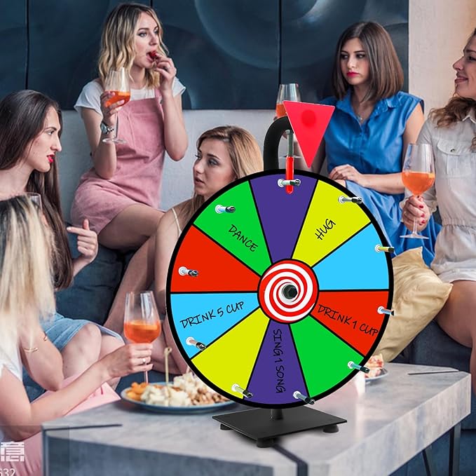 12" Heavy Duty Spinning Wheel for Prizes,10 Colorful Prize Slots Tabletop Spinner,Color Prize Wheel for Trade Show,Fortune Spinning Game,Carnival