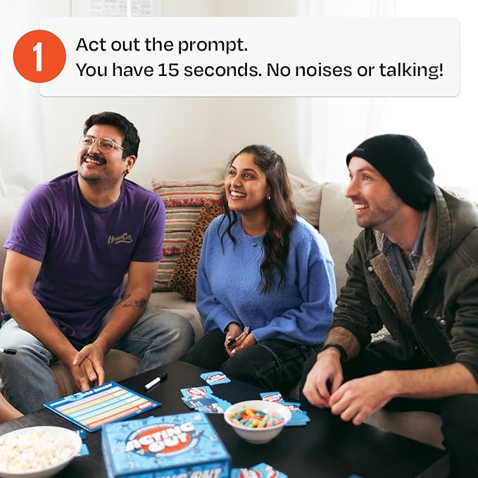 Acting Out [Fun Charades & Guessing Card Game For Kids, Tweens, And Adults | 200 Hilarious Card Prompts | Perfect For Family Game Night, Gifts, Reunions, Groups, Parties & More | Ages 12 And Up]