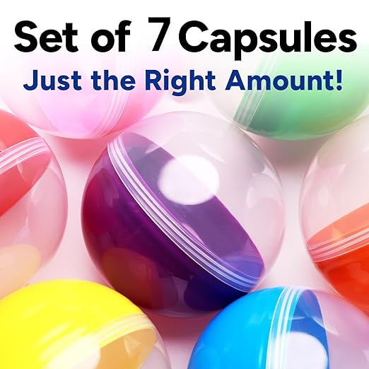 Big Claw Machine Capsules Translucent Plastic Sphere Large Party Favor Containers Round 7 pcs 6.3 inch - Jumbo Plastic Christmas Ornaments Extra Large Gift Box Craft Party Supplies Vending Capsules
