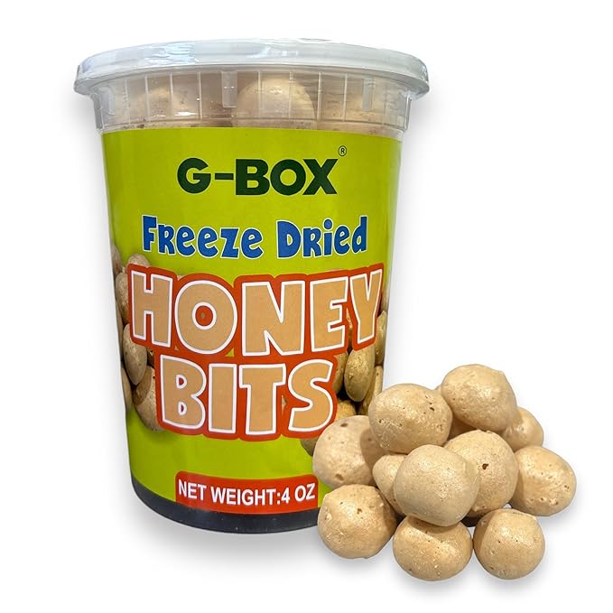 G-BOX Freeze Dried Bit O Honey, 4 OZ, Crunchy Honey & Almond Candy, TikTok Trend Items Featuring Old School Candy Vibes- Perfect for Fans of Freeze Dried Candies, Air-tight Sealed in a Deli Container