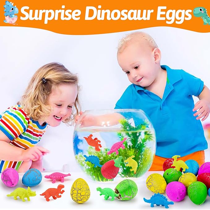 30PCS Large Hatching Dinosaur Eggs for Dinosaur Birthday Party Favors for Kids 3-5 4-8 Goodie Bag Gift Stuffers Classroom Prizes Bulk Treat Stuff Novelty Grow in Water Dino Eggs with Toys Inside