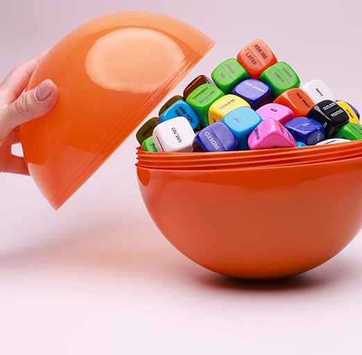 Big Claw Machine Capsules Orange Plastic Sphere Party Favor Containers Round 5 pcs 7.9 inch Jumbo Plastic Christmas Ornaments Extra Large Candy Gift Box Empty Craft Party Supplies Vending Capsules