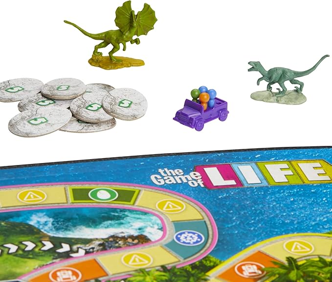 Hasbro Gaming The Game of Life Jurassic Park Edition, Family Board Game for Kids Ages 8 and Up, Inspired by The Original Hit Movie