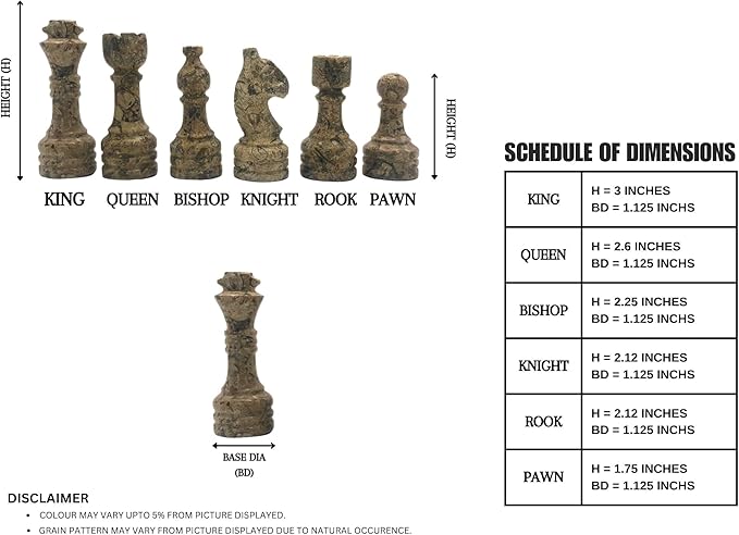 Handcrafted Premium Marble Chess Pieces Set – Elegant 32-Piece Replacement for 12-15 Inch Chess Boards Storage Box (Multi and Coral)