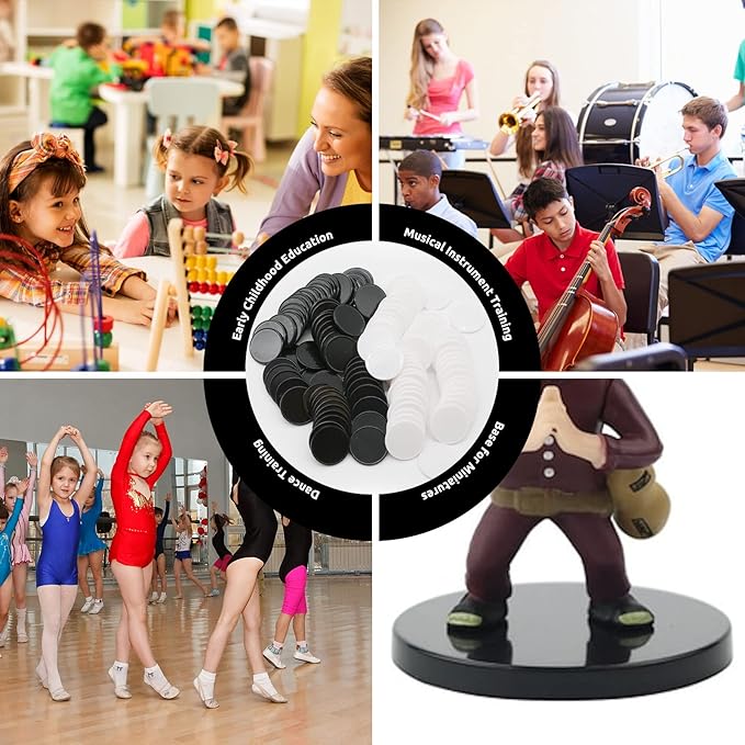 Set of 100 Opaque Plastic Learning Counters Mini Poker Chips Game Tokens with Storage Box (Black+White, 1.58 Inch)